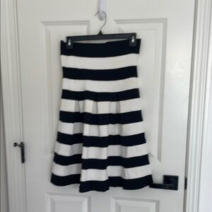 Doe and Rae Black and White Striped Skirt